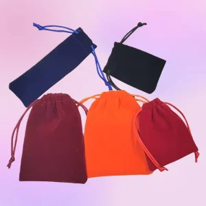 5*7cm Customization Jewelry Packing Fabric Drawstring Bag Velvet Drawstring Bag Small Drawstring Pouch Bag