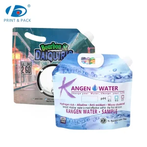 5L Plastic Packaging Bags Custom Logo Gravure Printed Liquid Packaging Spout Pouch