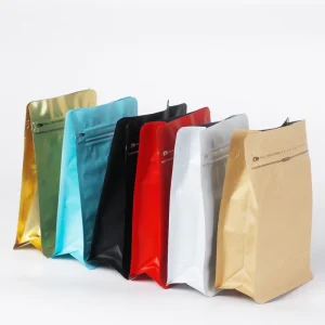 5lb Coffe Bag Packaging Bulk Valve Coffee Bags Flat Bottom Pouch