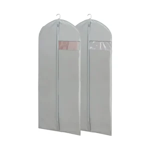 65” Long Wedding Dress Packaging Bag Custom Dust Covers Suit Garment Dress Bags with Zipper for Gowns