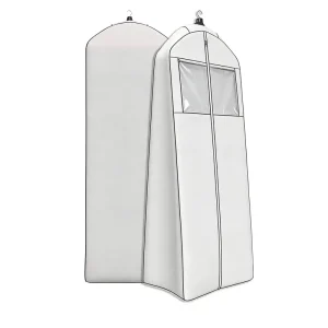 72” Cotton Wedding Dress Bags With Zippers Closet Storage Visible Window Wedding Dress Covers
