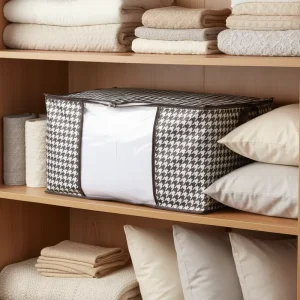 90L Eco Friendly Non Woven Fabric Foldable Clothes Storage Bag Organizer for Home Use