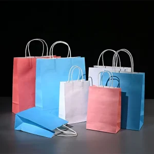 All Colorful Custom Packaging Bags Custom Logo Pattern Kraft Paper Bag for Shopping Packaging