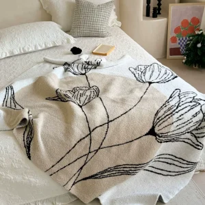 All Season Skin friendly 100% Polyester Blanket R Couch Bed Home Decor Winter Holiday Gift Queen Size Knitted Eco Friendly