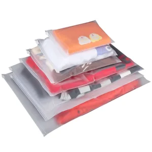 Apparel Frosted Zipper Clothing CPE Recyclable Matte Clear Plastic Garment Bag for T Shirt