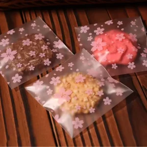 定制 BOPP 自粘密封防臭食品级带嘴包装袋，带丝网印刷，适用于面包、饼干、烘焙食品
