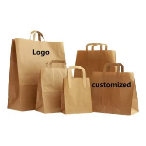 Bag Custom Printing Package Food Grade Packing Brown Kraft Paper Bags for Shopping