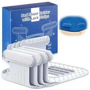 Bed Sheet Holder with Lock Strips Open Corner Heavy Duty Bedsheet Clips with Enhanced Straps Keep Sheets Firm and Tight
