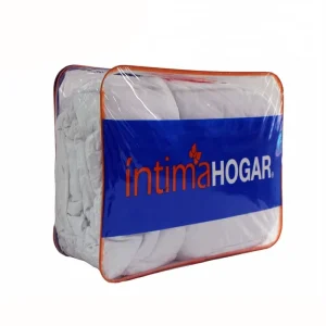 Biodegradable Clear Plastic Wire Frame Bedding Zipper Bag Quilt Packaging Bag with Handle