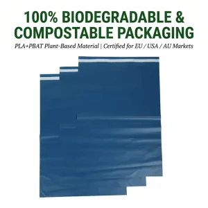 Biodegradable Logo Printed Small Free Apparel Custom Compostable Black Poly Plastic Shipping Bag for Clothing Mailer Packing