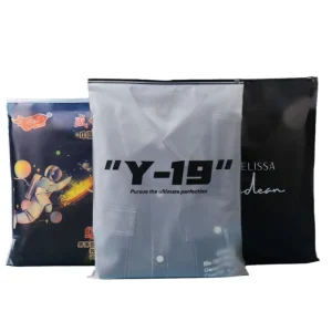 Biodegradable Printed Packaging Tshirt Clothes Bag Plastic Packaging Slider Ziplock Custom Frosted PE Zipper Bag for Clothing