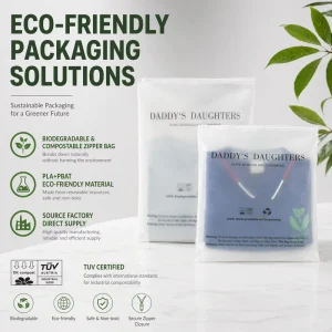 Biodegradable Zip Bags for Packaging Suit Jacket Compostable Polybag Custom Print Ziplog Bags Apparel Polybags Clothing