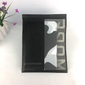 Black Apparel Poly Bags Big Bag with Zipper Lock Plastic Bag for Clothes