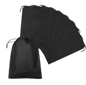 Black Cotton Canvas Dust Bag Custom Printing Logo Packaging Storage Drawstring Pouch for Cap Shoe Hats