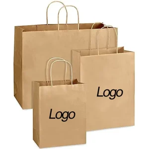 Black Custom Printed Luxury Recycle Paper Bags with Handle by Paper Bag Manufacturer Use for Fast Food Shopping Dresses