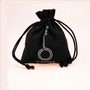 Black Drawstring Cotton Pouch Jewelry Packaging Bag with Logo