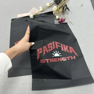 Black EVA Zipper Bag Two Color Logo Strong Adhesion Clothes Packaging Plastic Bags Matte Black Bag