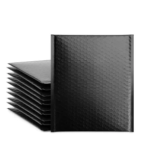 Black PE Bubble Mailers Dustproof Shockproof Adhesive Bags for Apparel Product Cross Border Shipping
