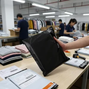 Black Poly Mailers Mailing Bags Plastic Shipping Envelopes Multiple Sizes & Colors for Apparel Mailer with Hanger Hook