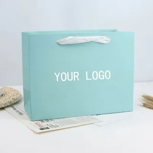 Blue Gift Shopping Paper Package Bags Recycle Carry Packing Bag