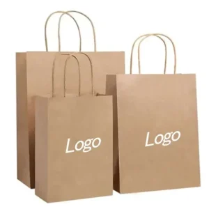 Bolsas De Papel Custom Printed Kraft Paper Bags Recyclable Shopping Clothing Gift Food Takeaway Packaging Bag with Your Own logo