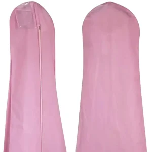 Breathable Pink Bridal Long Gown Wedding Dress Dust Packaging Garment Bag