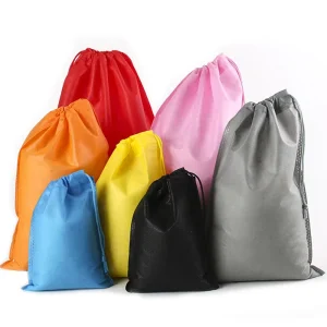 Business Personalised Organic Drawstring Packing Shoe Dust Bag Drawstring Cloth Bags with Printed Brand logo