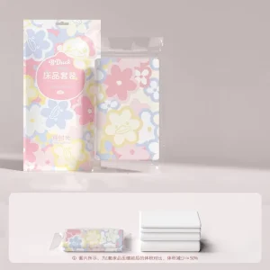 Cartoon Hotel Spa Disposable Eco Friendly All Season Bedding Individually Packaged Portable Travel 4 Piece 600TC