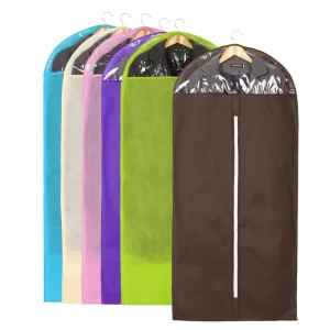 China Manufacturer Custom Clear Plastic Zipper Nonwoven Garment Bag for Packaging