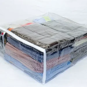 China Manufacturer Direct Factory PVC Blanket Bag Organizer with Clear Zipper and Clear Packaging