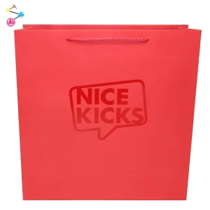 Chinese Eco Online Shop Shopping Red Custom Printed Paper Bag Shoe Packaging Bags With Own Logo