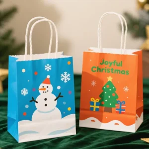 Christmas Paper Gift Bags Packaging With Handle for Holiday Paper Gift Bags Christmas Goody Bags