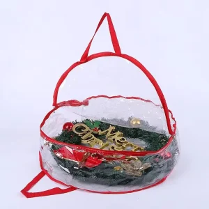 Christmas Wreath Garment Cover Tote with Zippers and Organizer Storage Bag