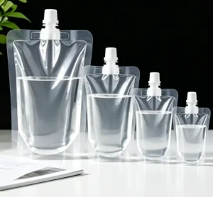 Clear Eco Friendly Drink Bag Plastic Spout Pouch Stand-up Bag Custom Juice Pouch for Water Juice Beverage