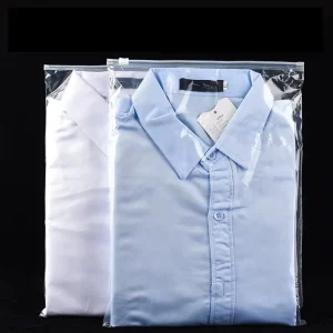 Clear LDPE Poly Bag with Suffocation Warning Transparent PE Ziplock Bag Garment Packaging Bag