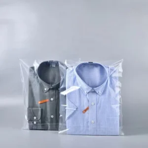 Clear PE Plastic Bags with Self Adhesive Flap Gravure Printing Recyclable for Clothing Socks Shoes Fur Dresses