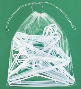 Clear PP Cotton Drawstring Bags for Food Non Food Packaging