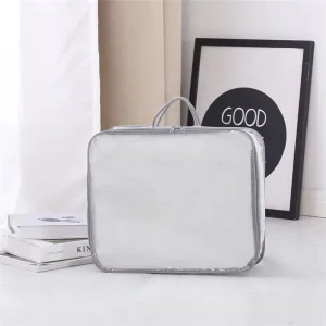 Clear PVC Packaging Bag Transparent Heavy Zipper Storage Bag Quilt Pillow Blanket Bedding Bags with Handle