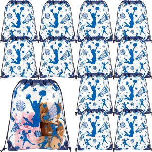 Clear Plastic Cheer Drawstring Bags Transparent Sports Cheerleading Gift Goodie Treat Bags Waterproof String Backpacks