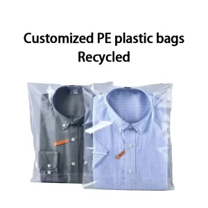 Clear Recyclable PE Plastic Bags Silk Screen Printing Self Adhesive Flap Fur Clothing Socks Shoes Spout Top Sealing Customizable