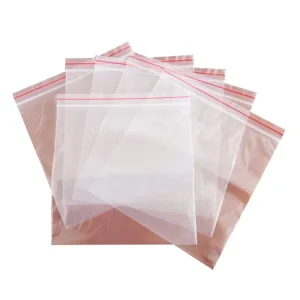 Clear Zip Lock Bag with Red Line PP Material Gravure Printed Household and Clothing Packaging with Valve for Bedding Feed Use