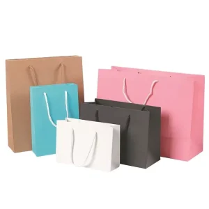 Clothes/shoes Gift Packaging Handle Embossing Paper Bag With Window