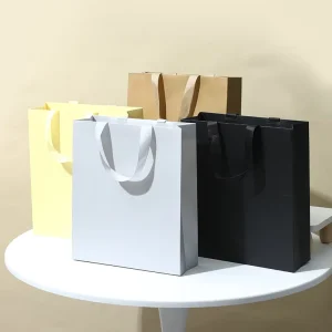 Colorful Custom Logo Size Elegant Colorful Packaging Paper Bag Reusable Printing Patterns Logos Packaging Bag with Handle