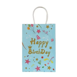 Colorful Custom Printing Kraft Paper Bag Retail Gift Packaging Candy Wrapping Paper Bag With Handle
