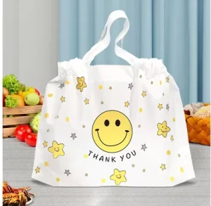 Colorful Drawstring Bags with Custom Printing for Retail Shopping Delivery Service Packaging Needs