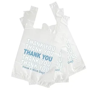 Colorful Printed Durable Eco Friendly Plastic Vest Bag Imprinted Logo Printed LDPE HDPE T Shirt Bag Festival Event Gift Shipping