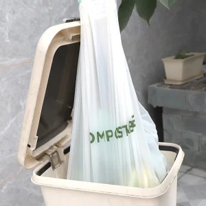 Compostable PLA Heavy Duty Rubbish Drawstring Garbage Bag Home Biodegradable Trashbags 13 30 Gallon Tall Kitchen Trash Bags
