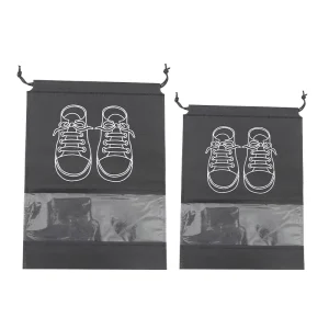 Convenient Travel Carry Nonwoven Drawstring Shoe Bags with Custom Logo Portable Reusable Dust Cover for Sneakers Shoes