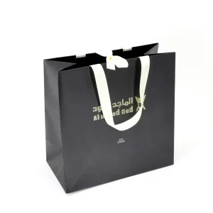 Cosmetics Clothes Packaging Paper Bag Personalized Black White Luxury Custom Paper Shopping Bags