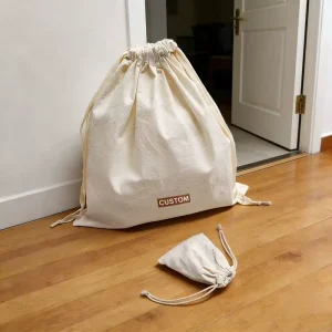 Cotton Drawstring Bag Eco Friendly Gift Packaging with Screen Printed Logo Custom Orders